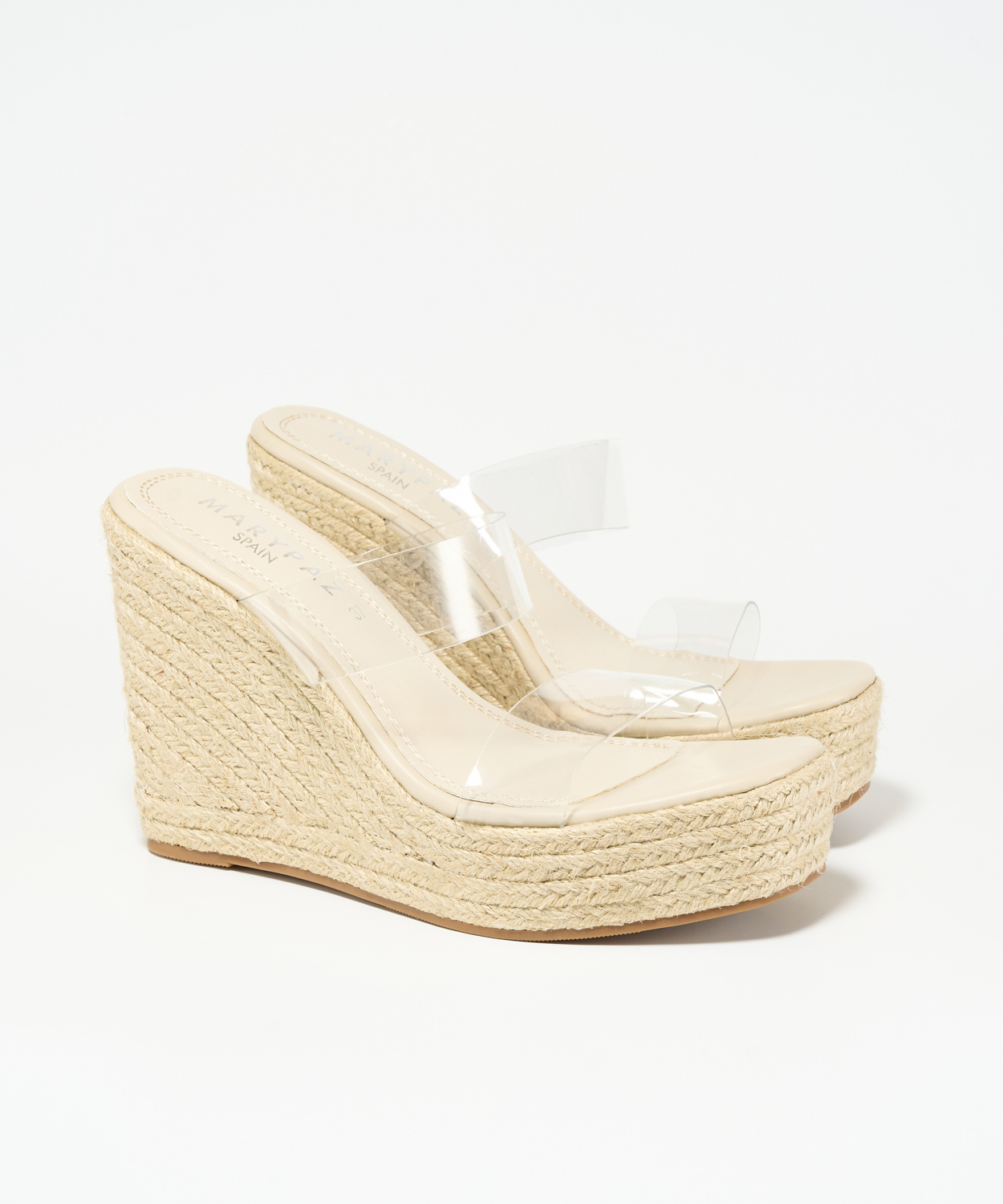 Sandalias cuñas yute vinilo